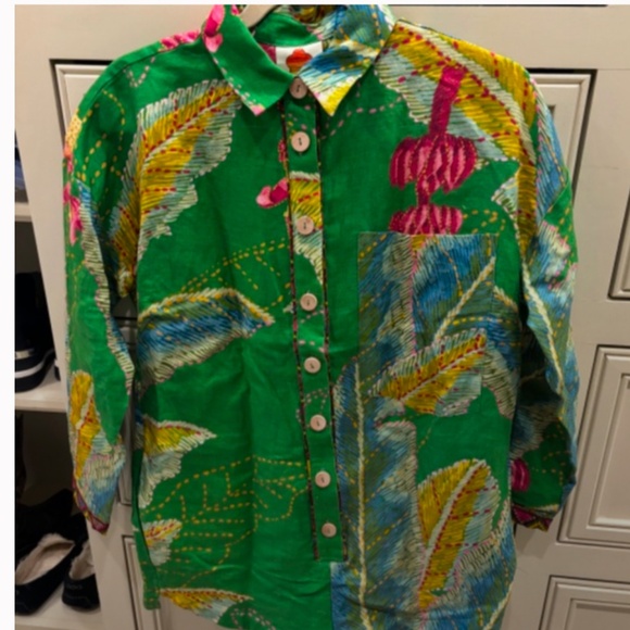 Farm Rio Green Romper XS New with Tags - Picture 1 of 5